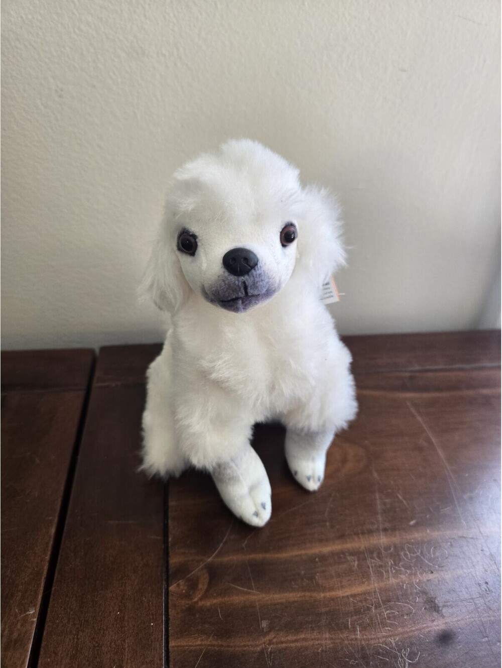 New Poodle White Dog With Sound Plush Toy 6.5" Rescue Dog by Wild Republic
